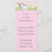 Menu baby shower "Pink Cat Library" (Devant)