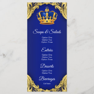 Menu Baby shower Prince