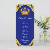 Menu Baby shower Prince (Debout devant)