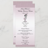  menu Baby shower prinses Polka Dots (Voorkant / Achterkant)