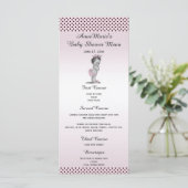 menu Baby shower prinses Polka Dots (Staand voorkant)