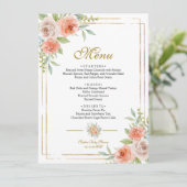 Menu Baby shower Rose & Gold Frame (Debout devant)