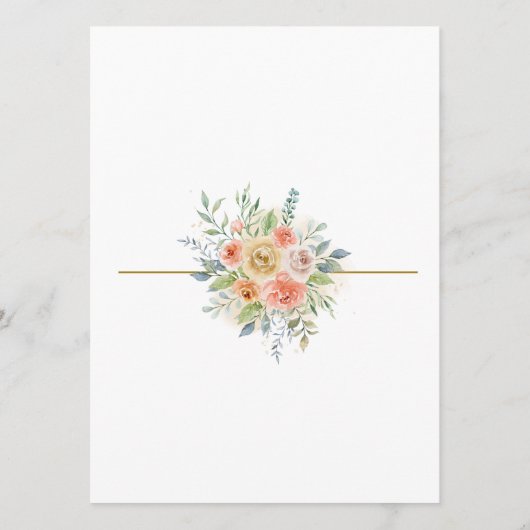 Menu Baby shower Rose & Gold Frame (Dos)