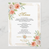 Menu Baby shower Rose & Gold Frame (Devant)