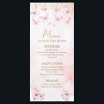 Menu Baby shower rose papillon Baby shower fille<br><div class="desc">Baby shower papillon rose Fille Baby shower Carte menu</div>