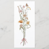 Menu Baby shower rose petit Fleur sauvage (Dos)