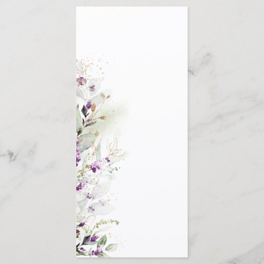 Menu Baby shower Roses blanches (Dos)