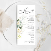 Menu Baby shower Roses blanches