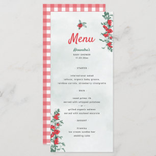 Menu Baby shower rustique d'aquarelle petite tomate