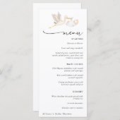 Menu Baby shower Stork (Devant / Derrière)