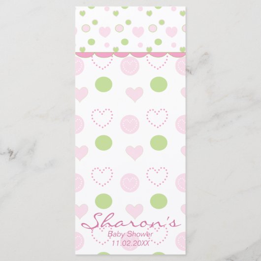 Menu baby shower "Sucre et épices" (Dos)