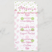 Menu baby shower "Sucre et épices" (Devant / Derrière)