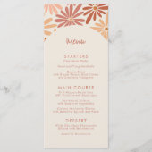 Menu Baby shower Super orange et rose rétro (Devant)