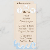 Menu baby shower "Under the Sea Mobile" (Devant / Derrière)