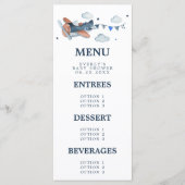 Menu Baby shower vliegtuigwolken (Voorkant)