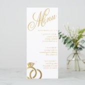 Menu Bague Diamond Blanc & Or Réception de mariage (Debout devant)