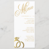 Menu Bague Diamond Blanc & Or Réception de mariage (Devant)