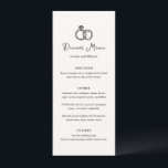 Menu Bagues à main Doodle Mariage moderne<br><div class="desc">Menus mariages modernes avec mon doodle d'origine dessiné à la main.</div>