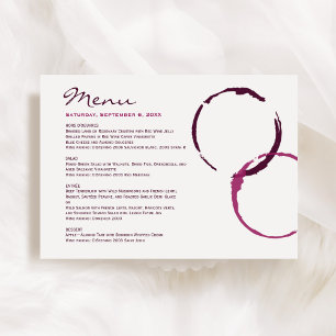 Menu Bagues de tache de vin de Bourgogne moderne rustiq