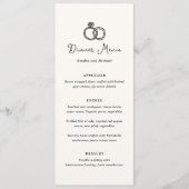 Menu Bagues Dessinées à la Main Doodle Mariage Moderne (Devant)