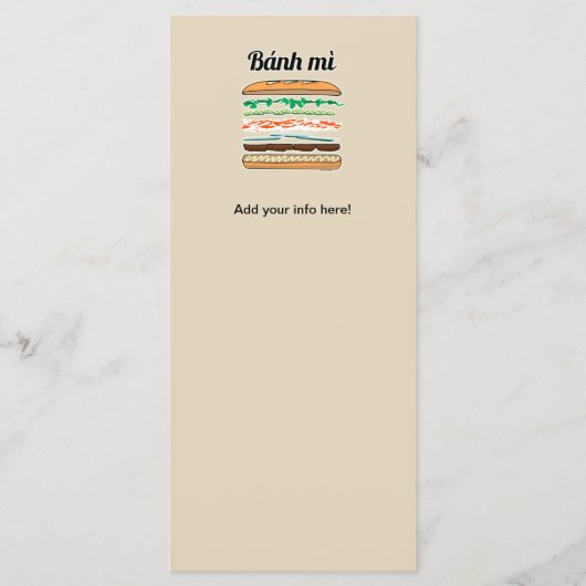 Menu Baguette vietnamienne de pain français de sandwich (Devant)