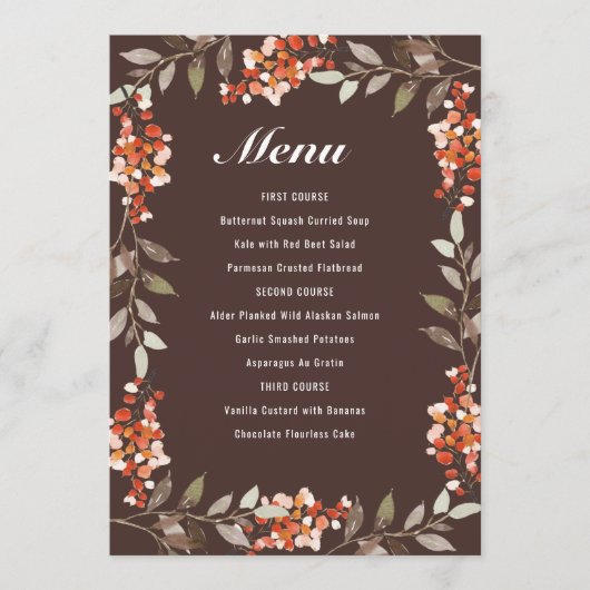 Menu Baies de Thanksgiving (Devant)