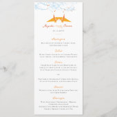 Menu Baiser Grues en papier orange Mariage asiatique mo (Devant)