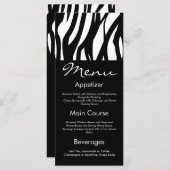 Menu Bande moderniste noire et blanche (Devant / Derrière)