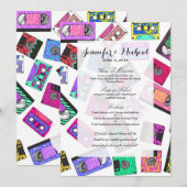 Menu Bandes de cassettes à motifs néon des années 80 (Devant / Derrière)