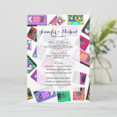 Menu Bandes de cassettes à motifs néon des années 80 (Debout devant)