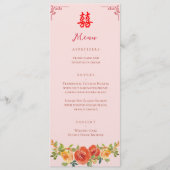 Menu Banquet chinois à fleurs orange (Devant)