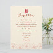 Menu Banquet chinois mariage Boho rouge et beige (Debout devant)