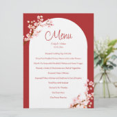 Menu Banquet d'arche en fleurs de cerisier mariage roug (Debout devant)