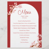 Menu Banquet d'arche en fleurs de cerisier mariage roug (Devant)