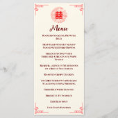 Menu Banquet mariage rouge Dragon et Phoenix (Devant)