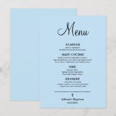 Menu Baptême Blue Boy (Devant / Derrière)