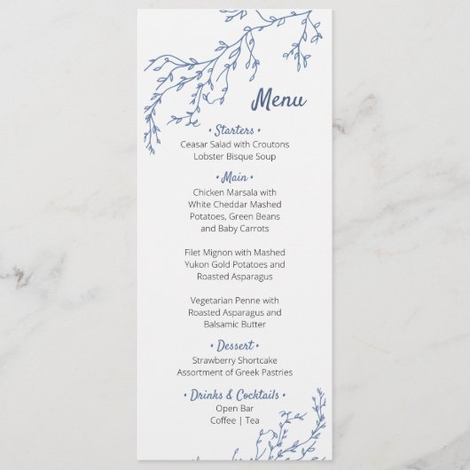 Menu Baptême Cosmos (Devant)