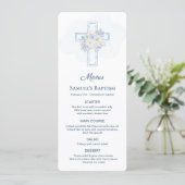 Menu Baptême de la Croix Florale Bleue (Debout devant)