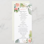 Menu Baptême Fille Roses Roses Roses Roses Roses R (Devant / Derrière)