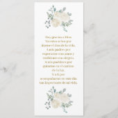 Menu Baptême floral blanc (Dos)