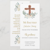 Menu Baptême floral blanc (Devant / Derrière)