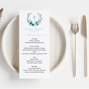 Menu Baptême Garçon Bleu