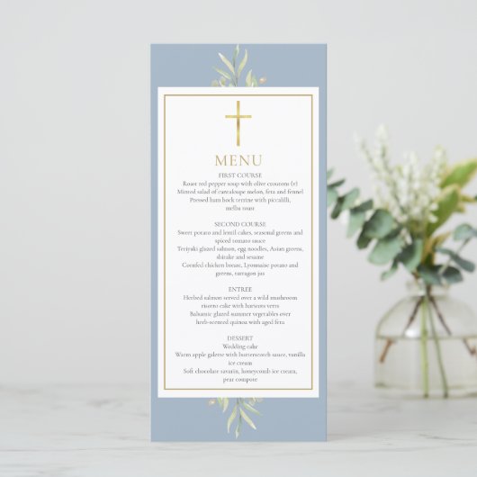Menu Baptism First Communion Confirmation Greenery (Debout devant)