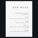 Menu Bar à boissons minimaliste moderne noir et blanc<br><div class="desc">Menu de bar minimaliste moderne entièrement personnalisable.</div>