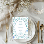 Menu Bar Bat Mitzvah Mariage Juif Botaniques Sur Mesure<br><div class="desc">Menu personnalisé parfait pour une bat-mitzvah, un bar-mitzvah ou une autre célébration juive ! Illustration à l'aquarelle faite main pour vous sur le recto et le verso ! ENTIÈREMENT PERSONNALISABLE ! Cliquez sur « Personnaliser » ci-dessus pour modifier le texte. Cliquez sur « Modifier à l'aide de l'outil de conception...</div>