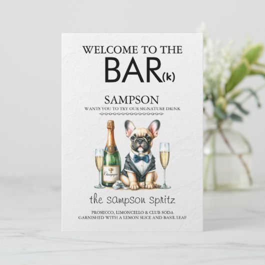 Menu Bar Bouledogue Français Brun (Debout devant)