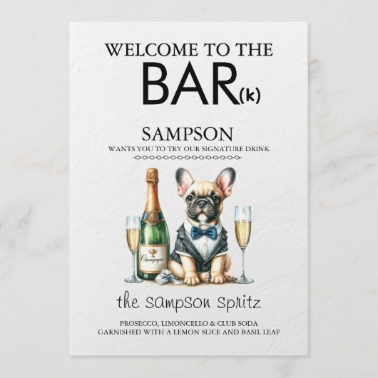 Menu Bar Bouledogue Français Brun (Devant)