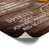 Menu Bar - Country Wood Barrel Weddenschap Poster (Hoek)