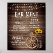 Menu Bar - Country Wood Barrel Weddenschap Poster (Voorkant)