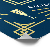 Menu Bar de Mariage Art Déco Vin Bière Alcool Fête (Coin)